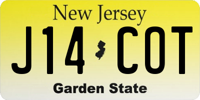 NJ license plate J14COT