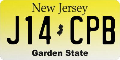 NJ license plate J14CPB