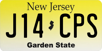 NJ license plate J14CPS