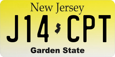 NJ license plate J14CPT