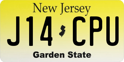 NJ license plate J14CPU