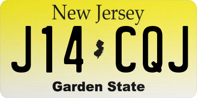 NJ license plate J14CQJ
