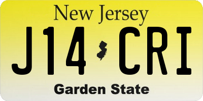 NJ license plate J14CRI