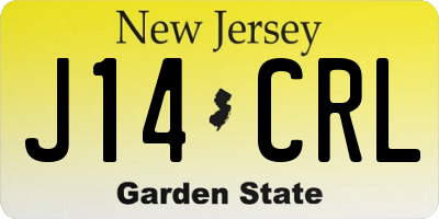 NJ license plate J14CRL