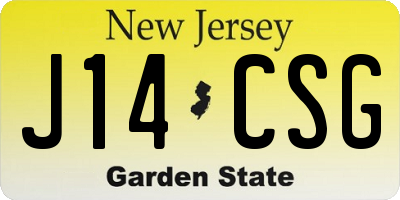 NJ license plate J14CSG