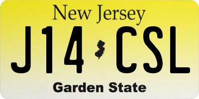 NJ license plate J14CSL