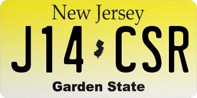 NJ license plate J14CSR