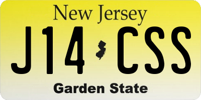 NJ license plate J14CSS