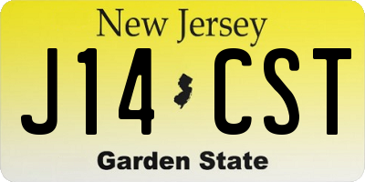 NJ license plate J14CST