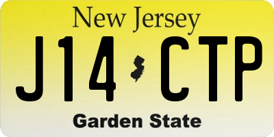 NJ license plate J14CTP
