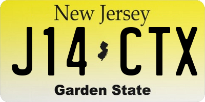 NJ license plate J14CTX