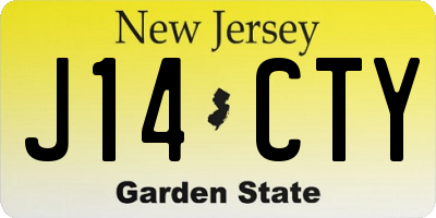 NJ license plate J14CTY