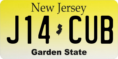 NJ license plate J14CUB