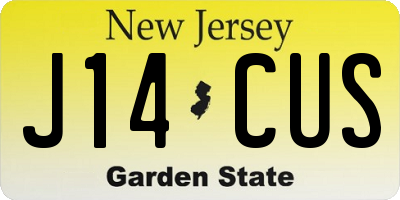 NJ license plate J14CUS
