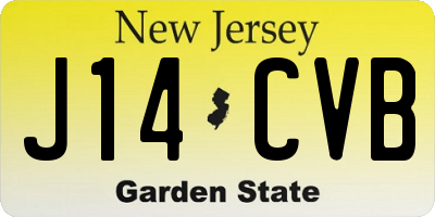 NJ license plate J14CVB