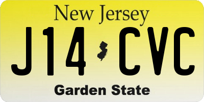 NJ license plate J14CVC