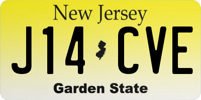 NJ license plate J14CVE