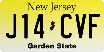 NJ license plate J14CVF