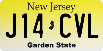 NJ license plate J14CVL