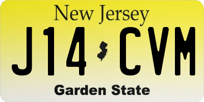 NJ license plate J14CVM