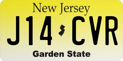 NJ license plate J14CVR