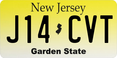 NJ license plate J14CVT