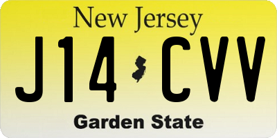 NJ license plate J14CVV