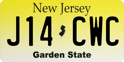 NJ license plate J14CWC