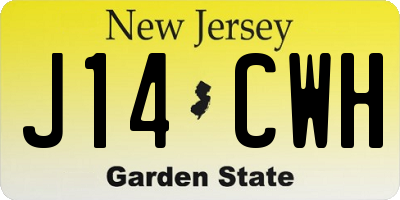 NJ license plate J14CWH