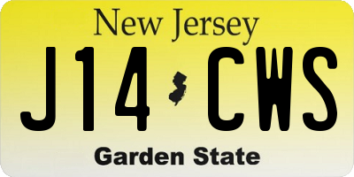 NJ license plate J14CWS
