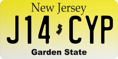 NJ license plate J14CYP