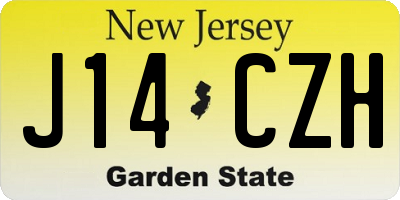 NJ license plate J14CZH