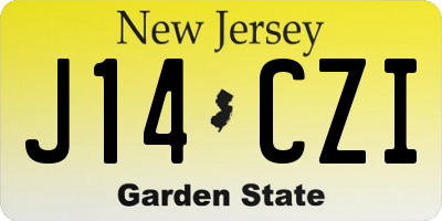 NJ license plate J14CZI