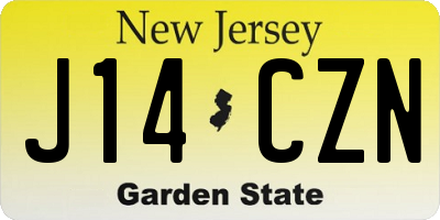 NJ license plate J14CZN