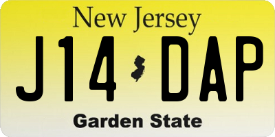 NJ license plate J14DAP