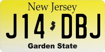 NJ license plate J14DBJ