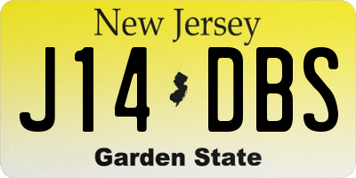 NJ license plate J14DBS
