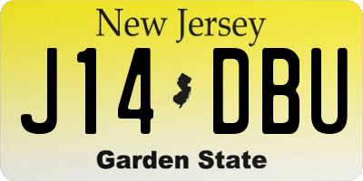NJ license plate J14DBU