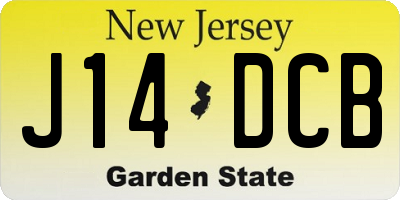 NJ license plate J14DCB