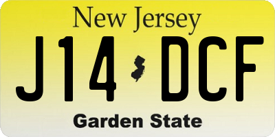 NJ license plate J14DCF