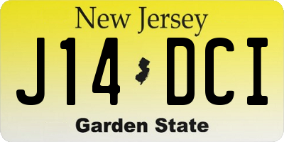 NJ license plate J14DCI