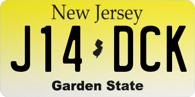 NJ license plate J14DCK