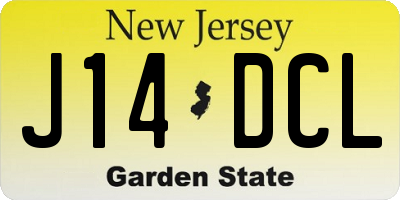 NJ license plate J14DCL