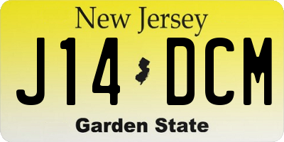 NJ license plate J14DCM