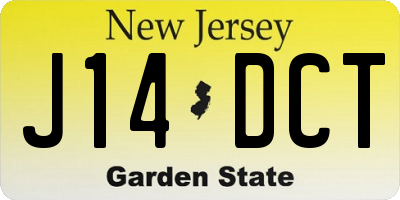 NJ license plate J14DCT