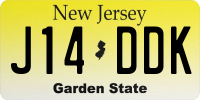 NJ license plate J14DDK