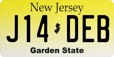 NJ license plate J14DEB