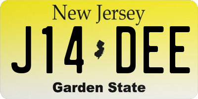 NJ license plate J14DEE