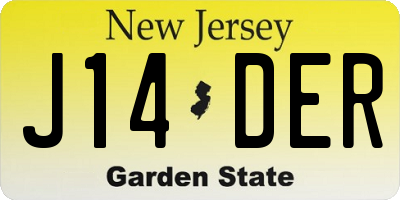 NJ license plate J14DER