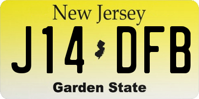 NJ license plate J14DFB